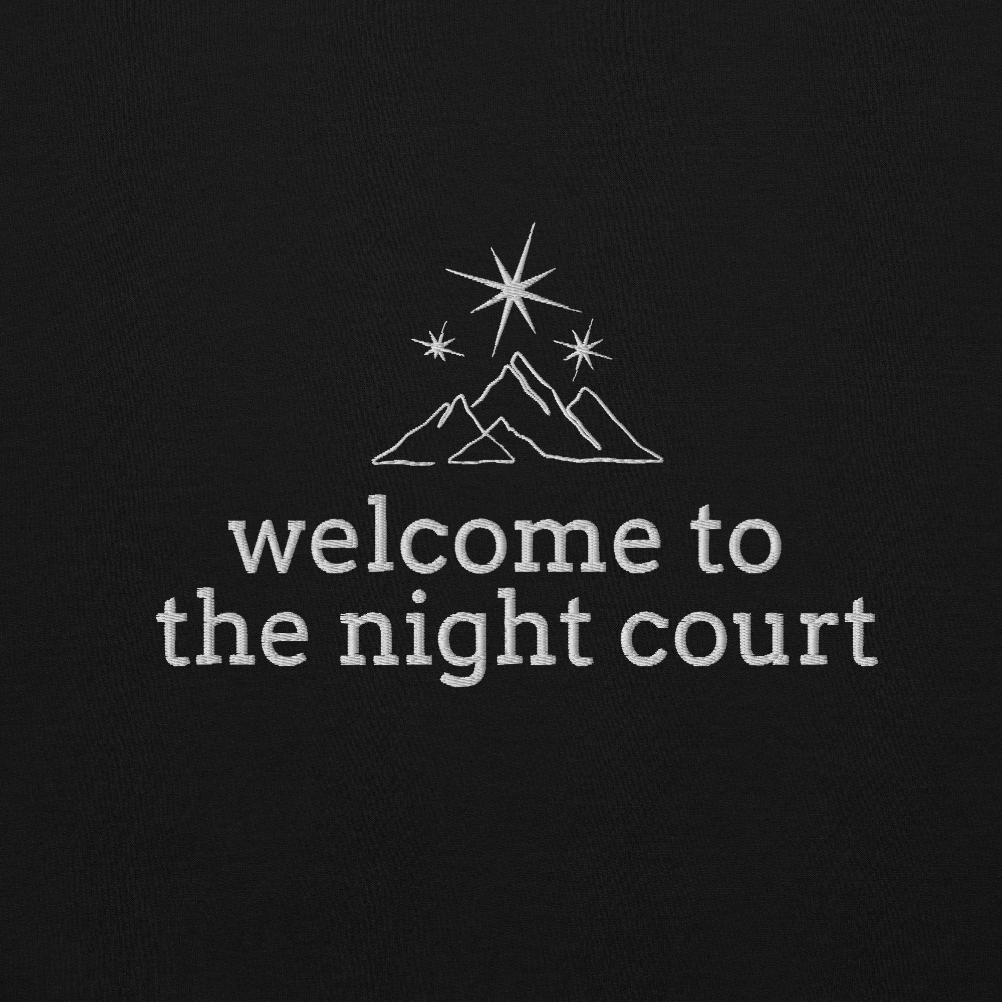 Night Court Embroidered Crewneck Sweatshirt